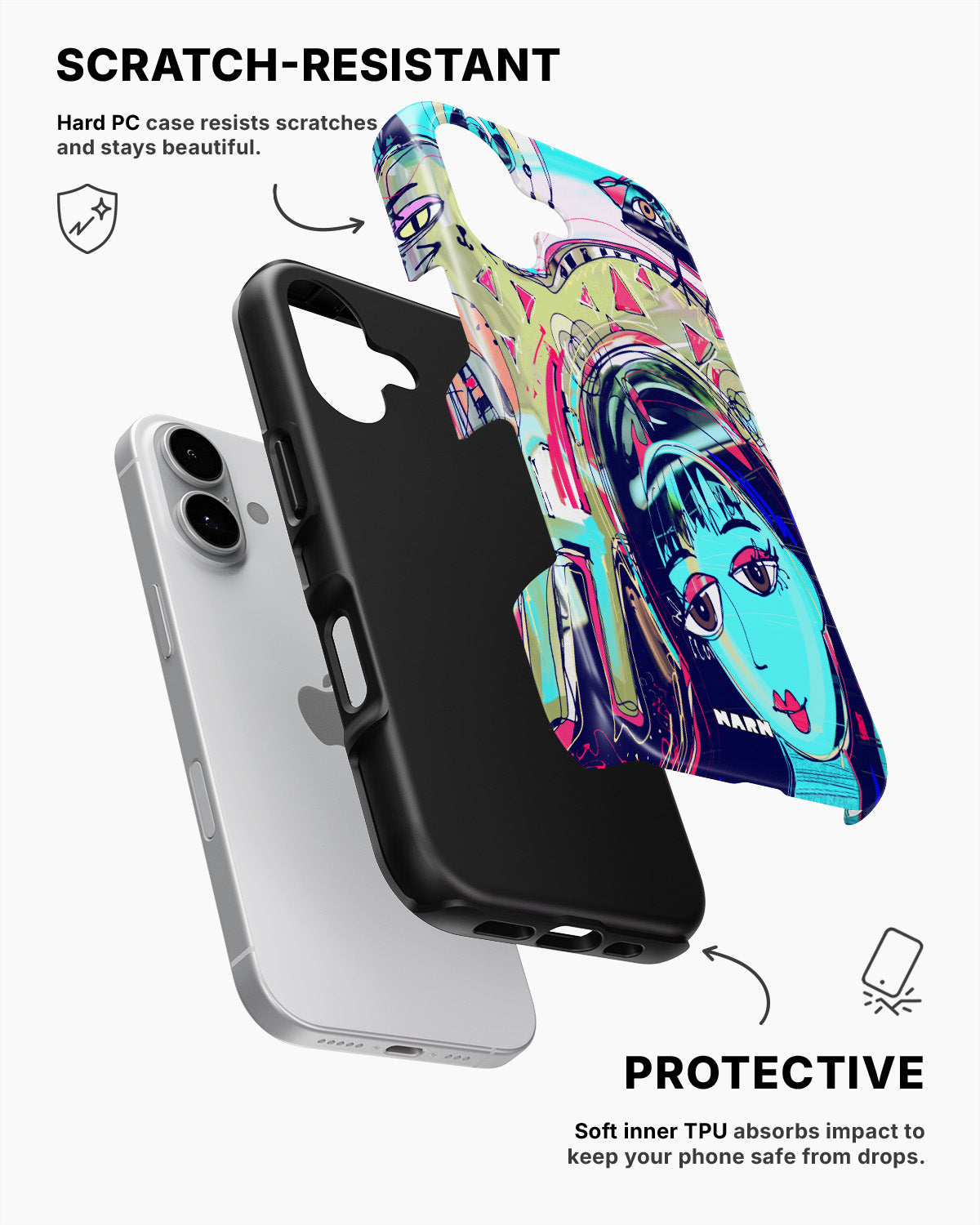 iPhone 17 Tough Case – Abstract Cat - View 2
