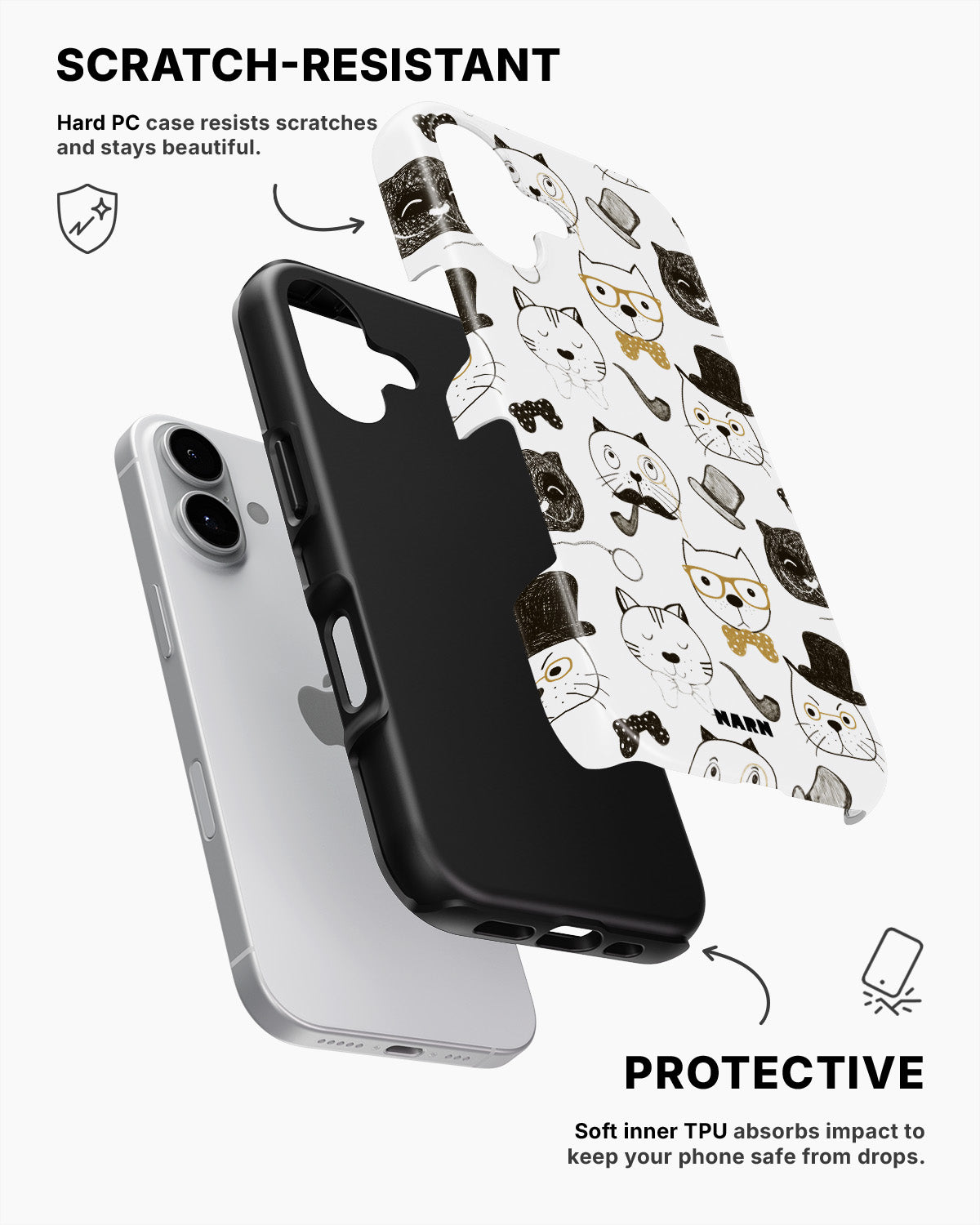 iPhone 17 Tough Case – Cartoon Cats - View 2