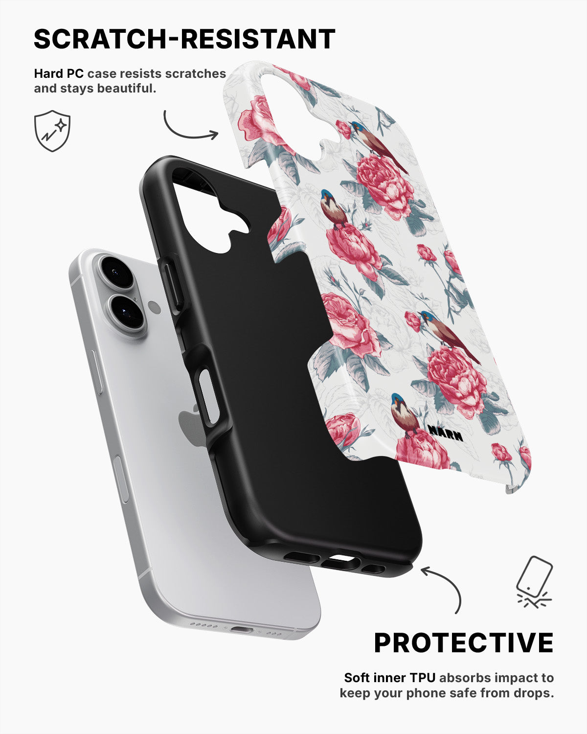 iPhone 17 Tough Case – Birds Among Roses - View 2