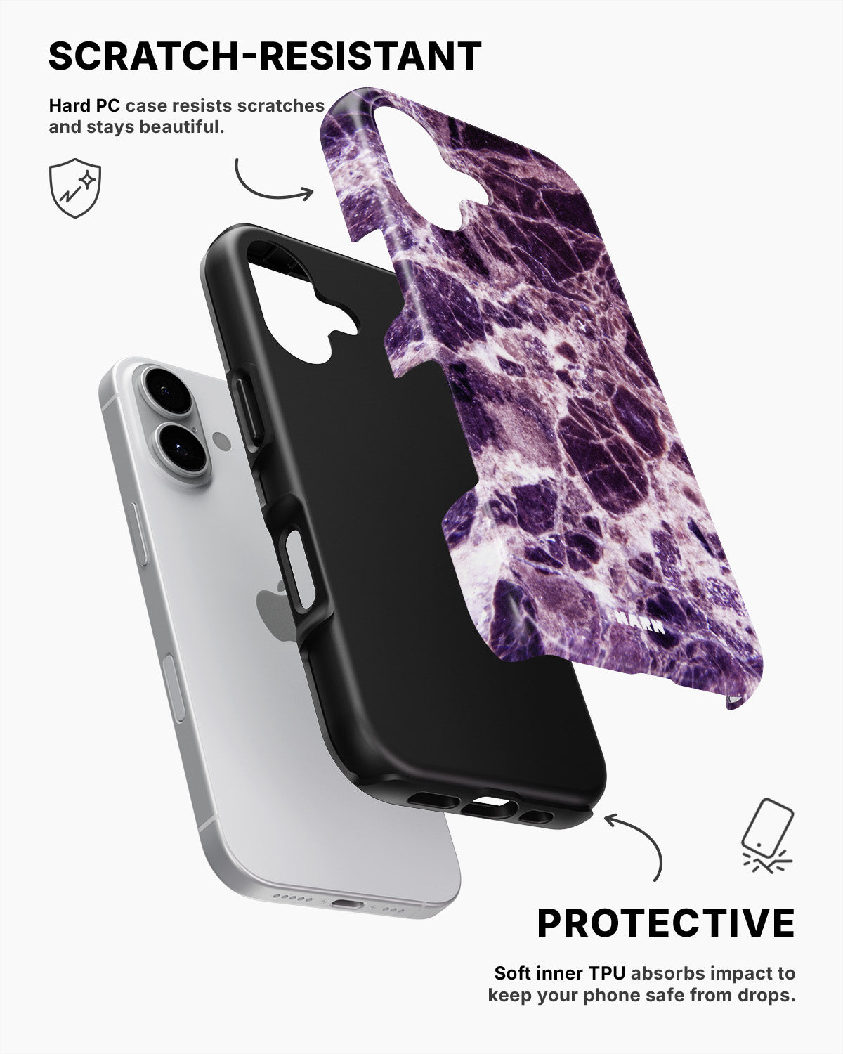 iPhone 17 Tough Case – Purple Marble - View 2