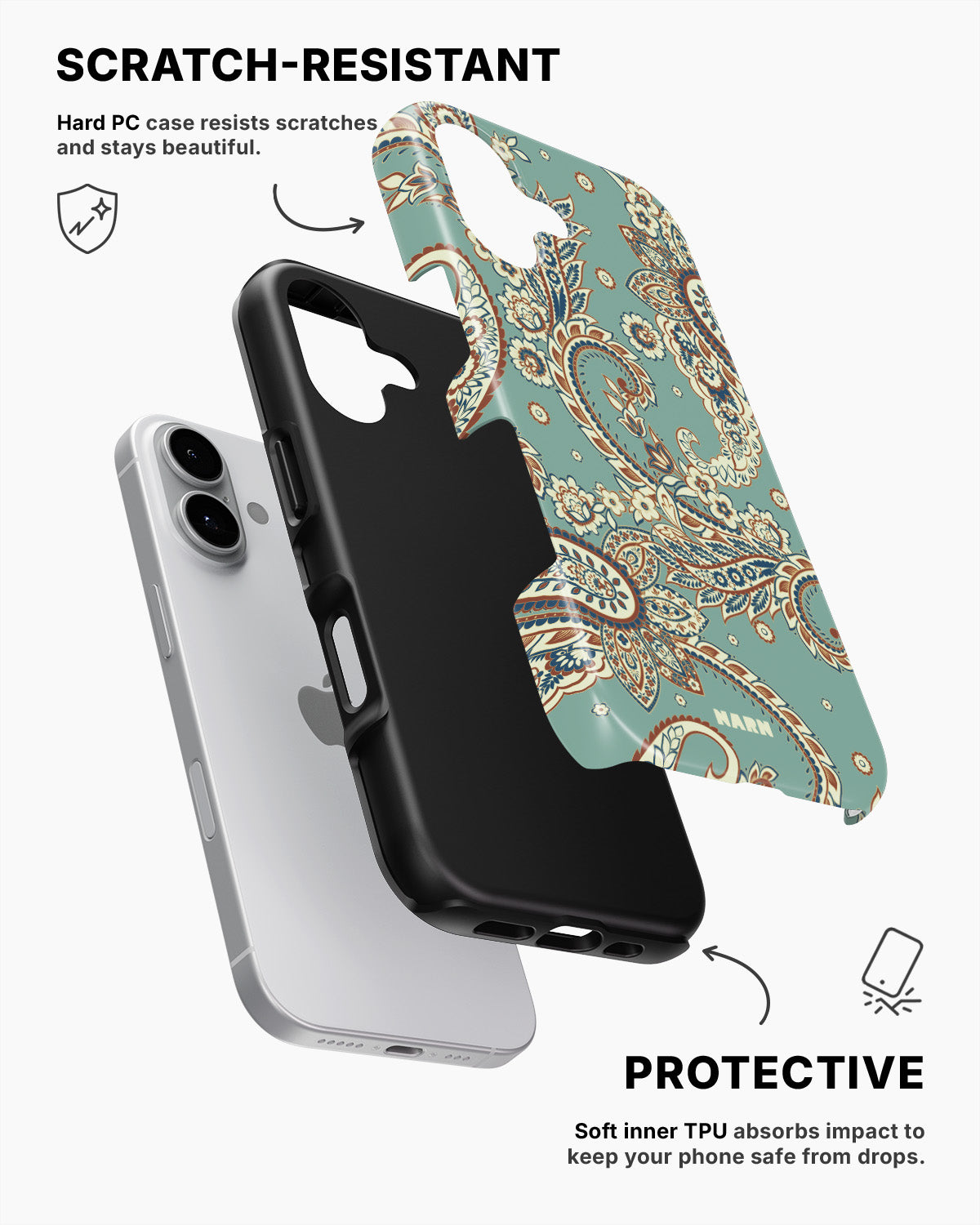 iPhone 17 Tough Case – Paisley Green - View 2