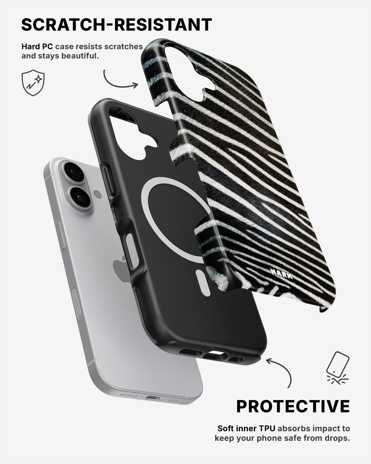 iPhone 17 Tough Case – Zebra Stripe - View 2