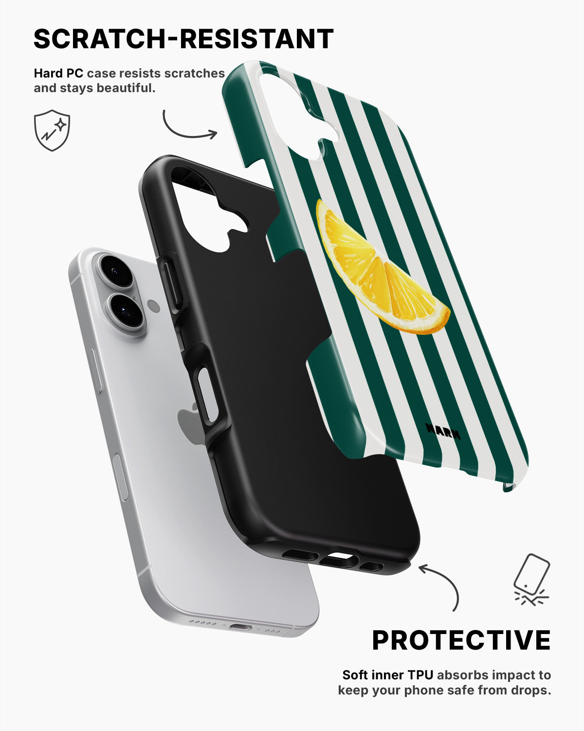 iPhone 17 Tough Case – Lemon Stripes - View 2