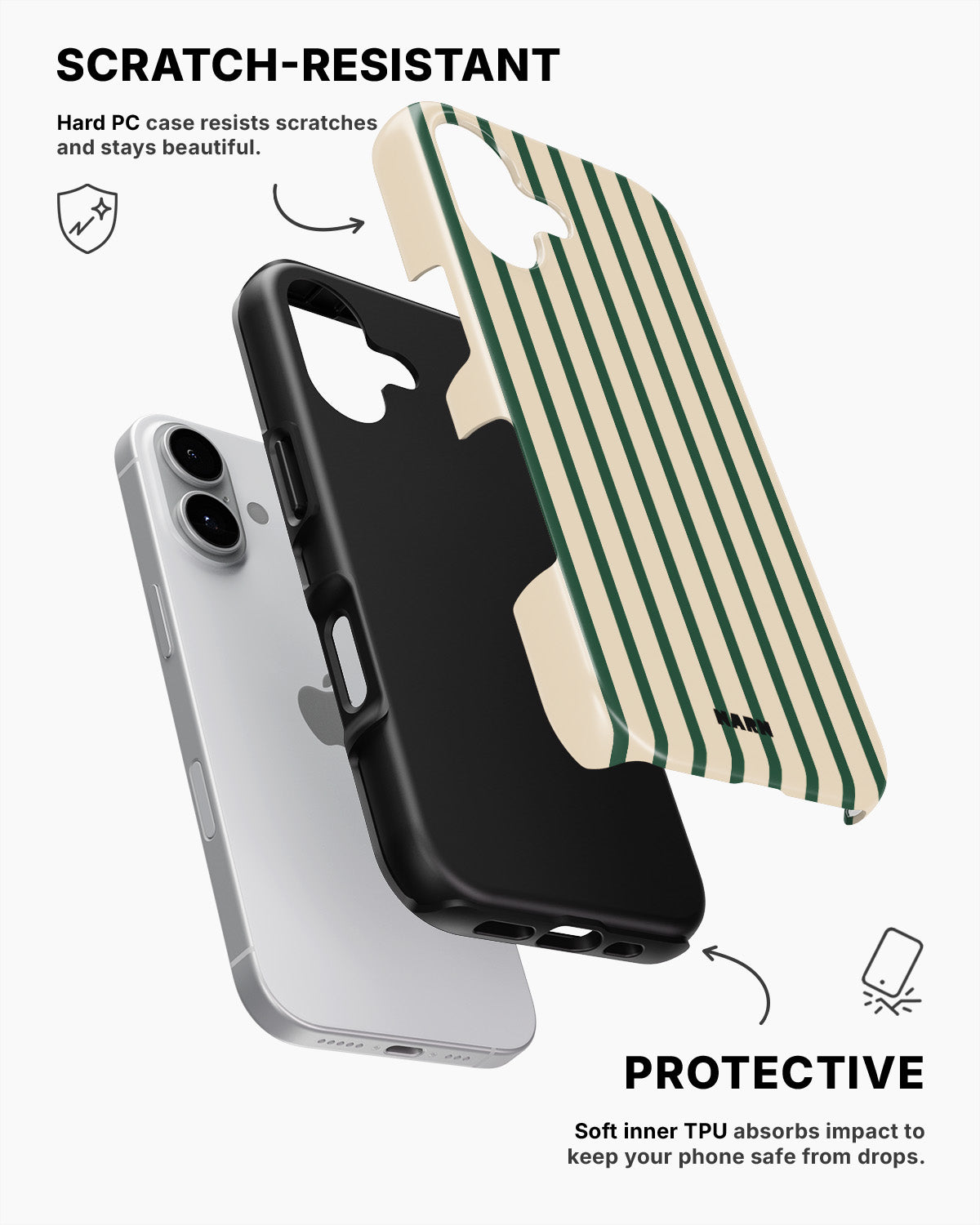 iPhone 17 Tough Case – Evergreen Stripe - View 2
