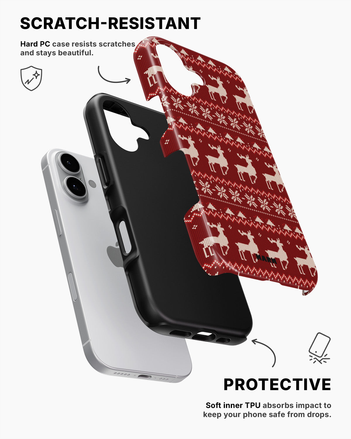iPhone 17 Tough Case – Reindeer Knit - View 2