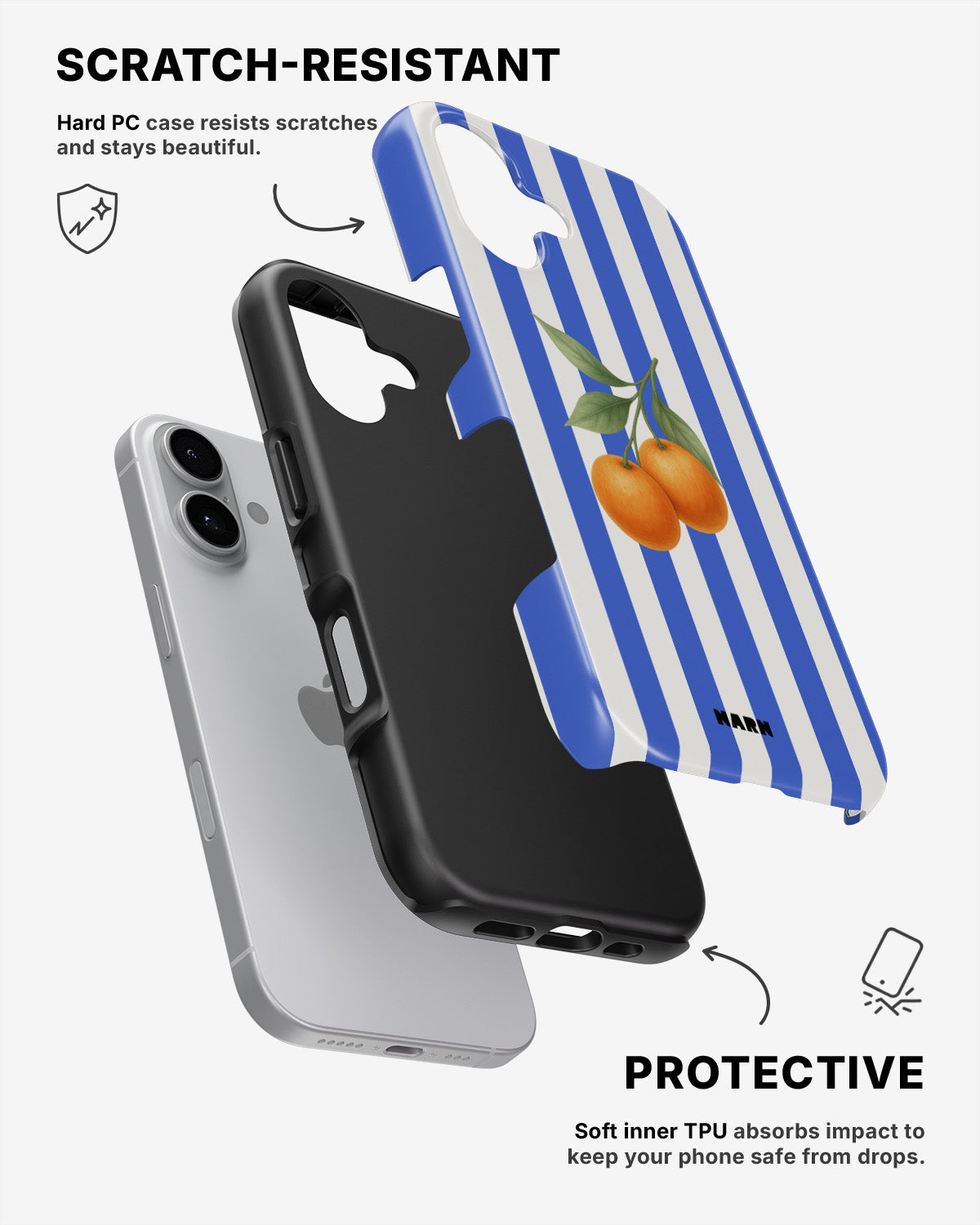 iPhone 17 Tough Case – Orange Stripes - View 2