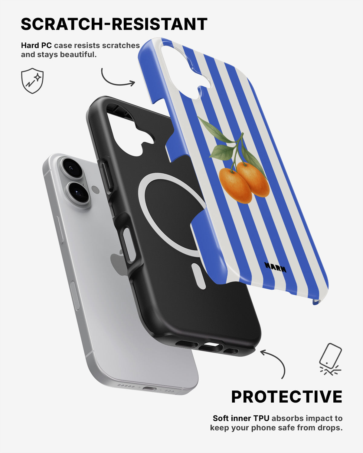 iPhone 17 Tough Case – Orange Stripes - View 2