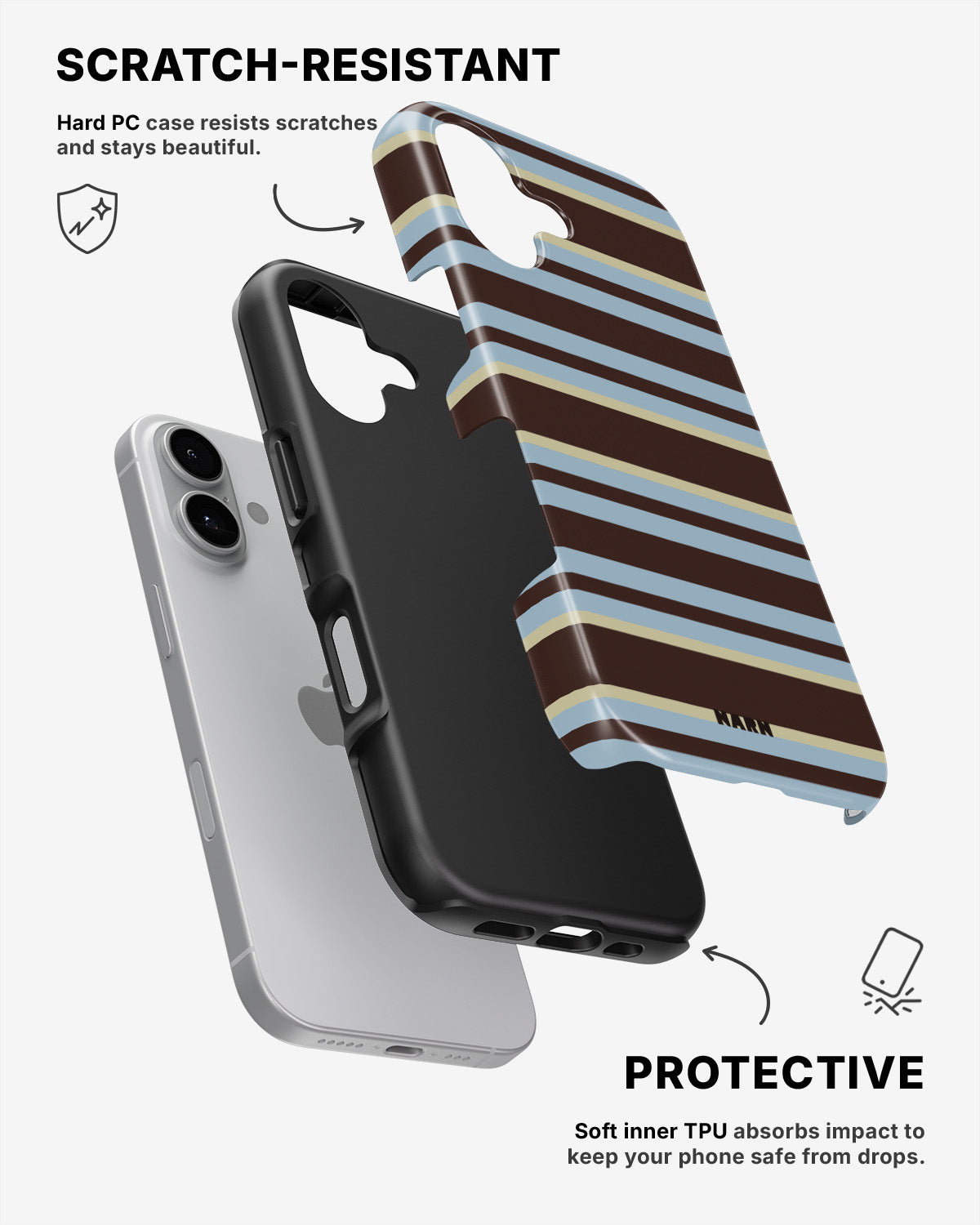 iPhone 17 Tough Case – Latte Lines - View 2