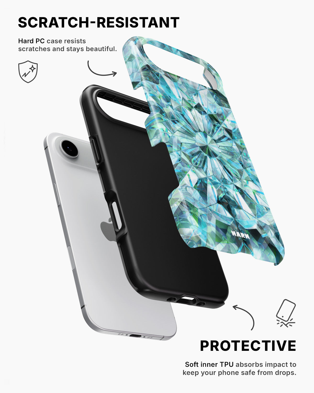 iPhone Air Tough Case – Green Crystals - View 2