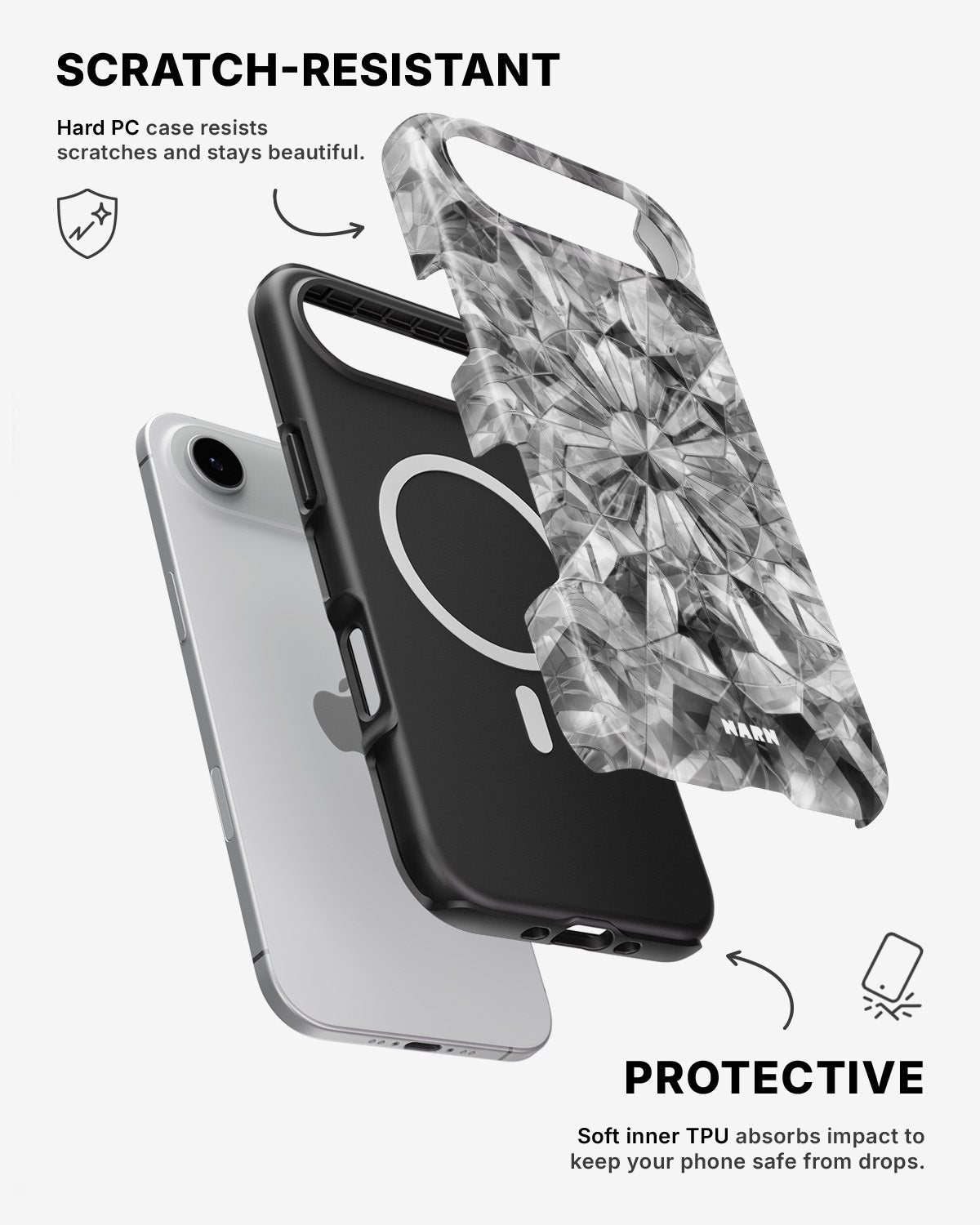 iPhone Air Tough Case – Grey Crystals - View 2