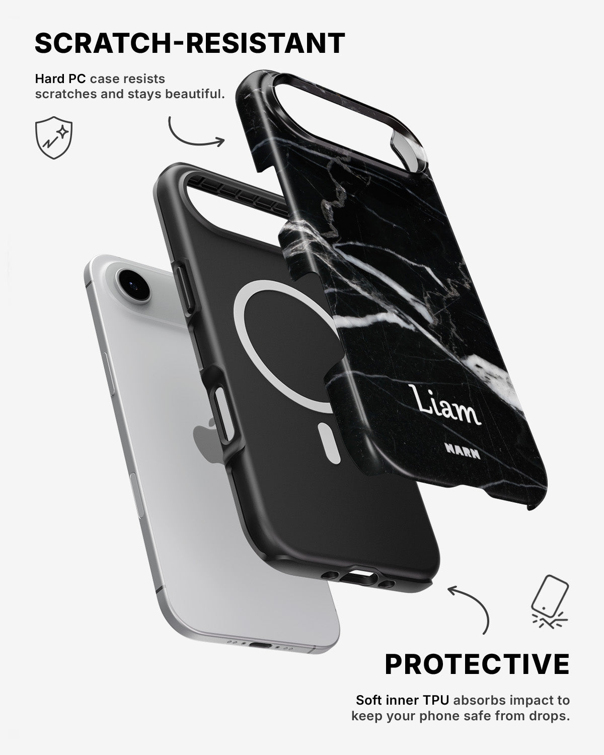 iPhone Air Tough Case – Custom - Black Marble - View 2