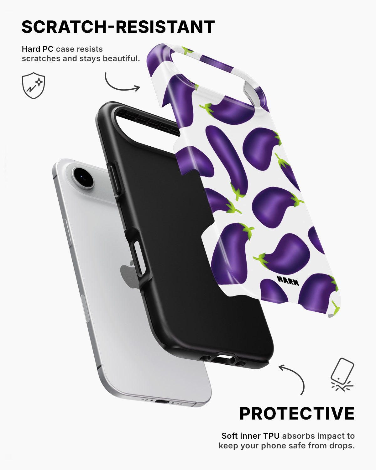 iPhone Air Tough Case – Eggplant Pattern - View 2