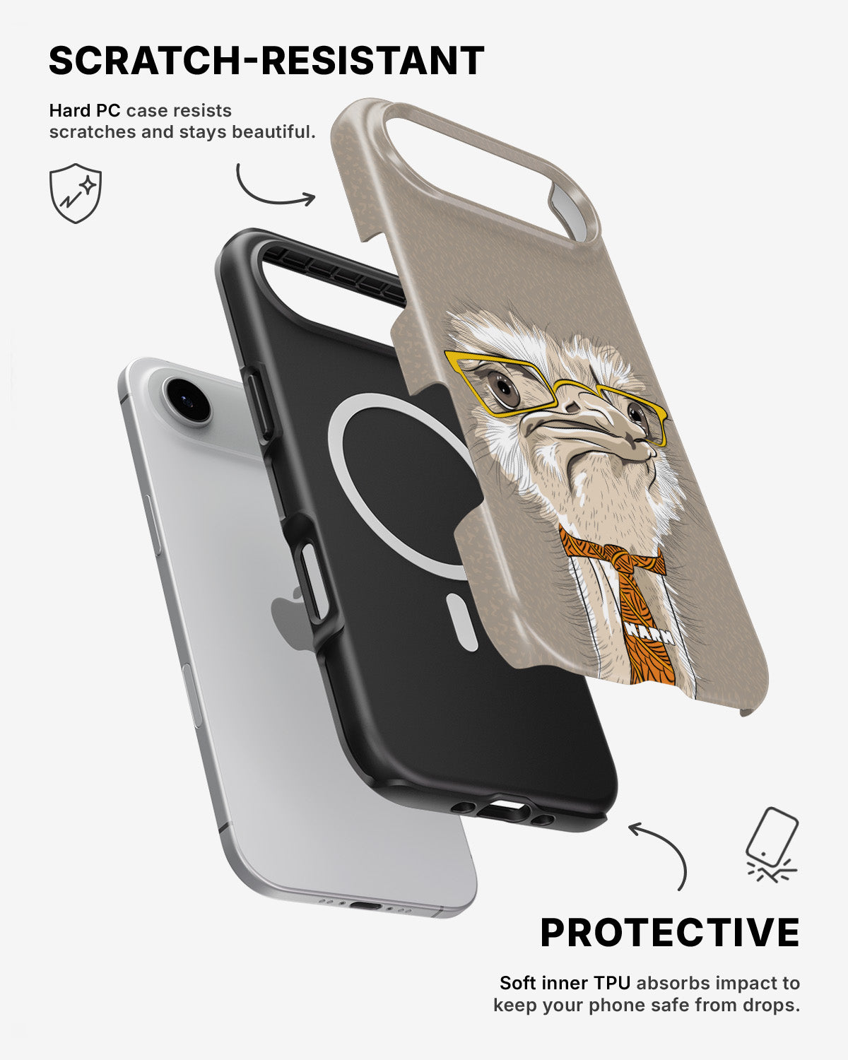 iPhone Air Tough Case – Hipster Ostrich - View 2