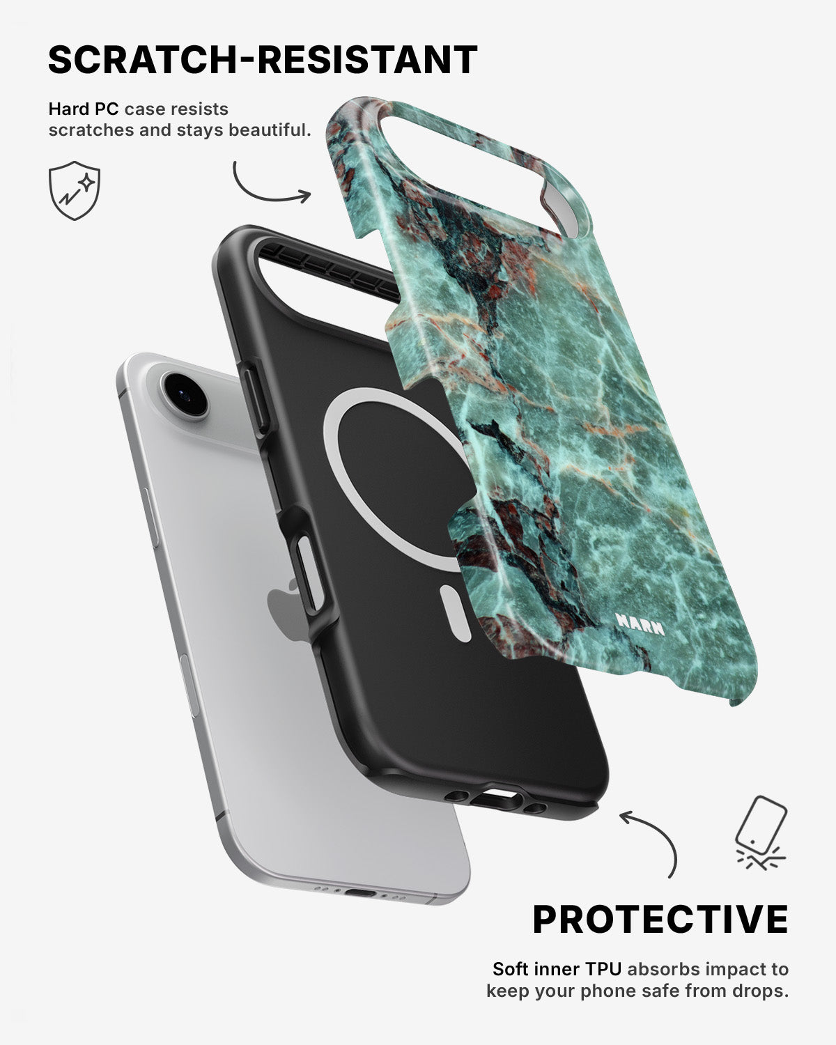iPhone Air Tough Case – Green Marble - View 2