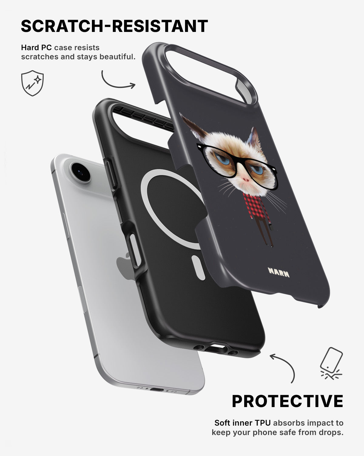 iPhone Air Tough Case – Hipster Cat - View 2