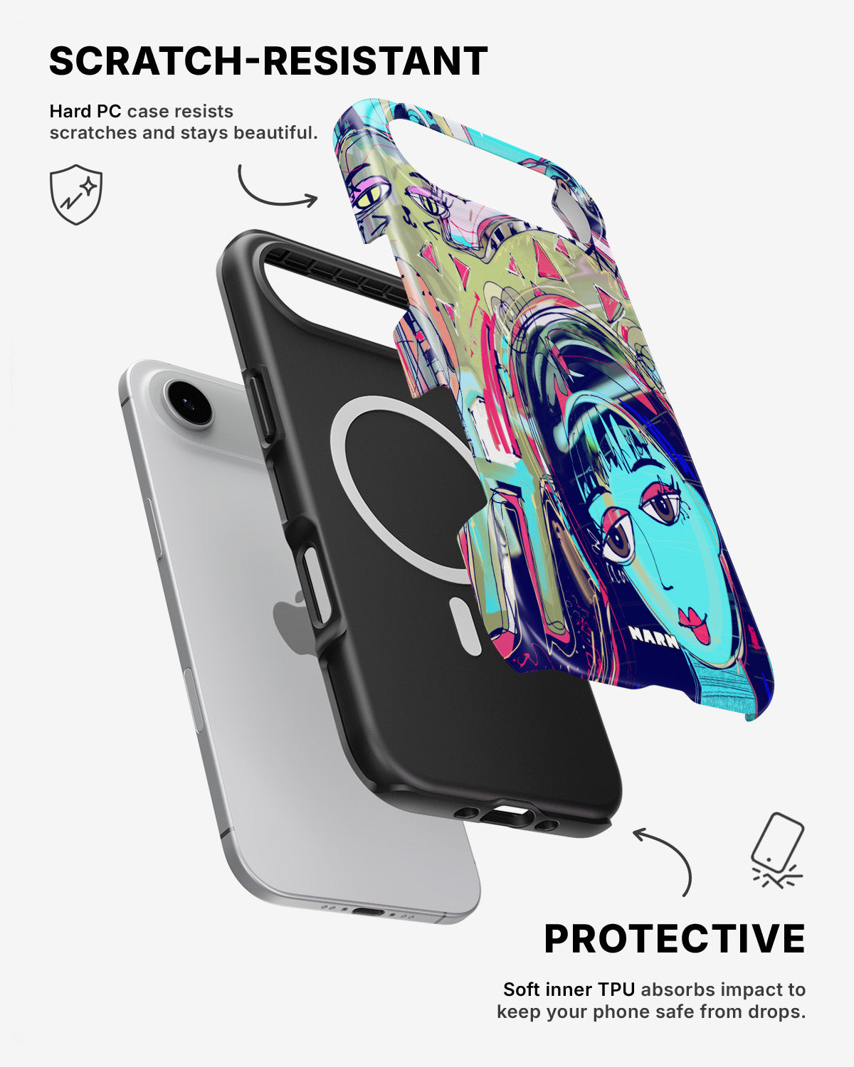 iPhone Air Tough Case – Abstract Cat - View 2