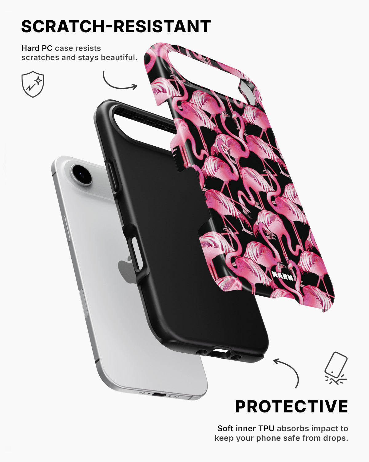 iPhone Air Tough Case – Flamingos - View 2