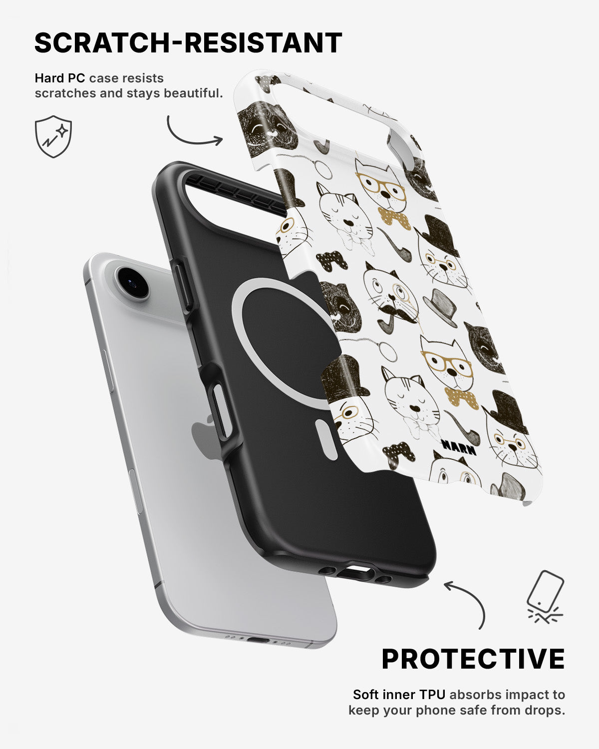 iPhone Air Tough Case – Cartoon Cats - View 2