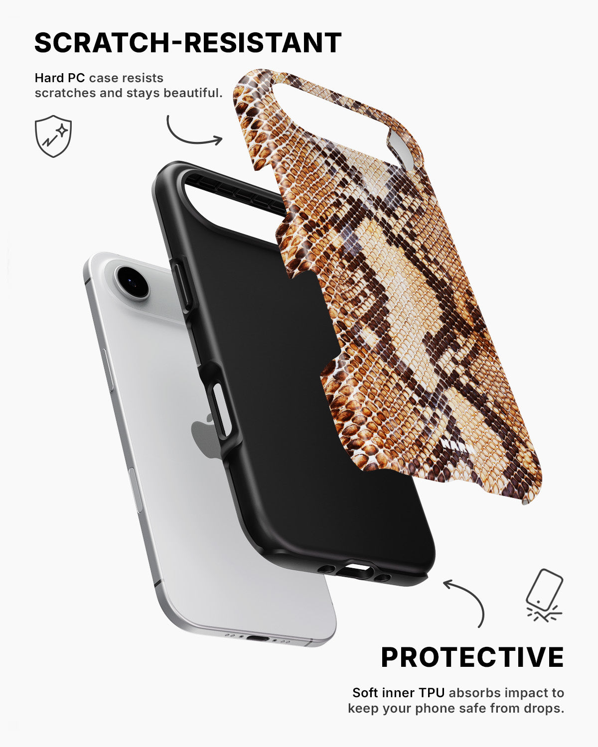 iPhone Air Tough Case – Brown Snakeskin - View 2