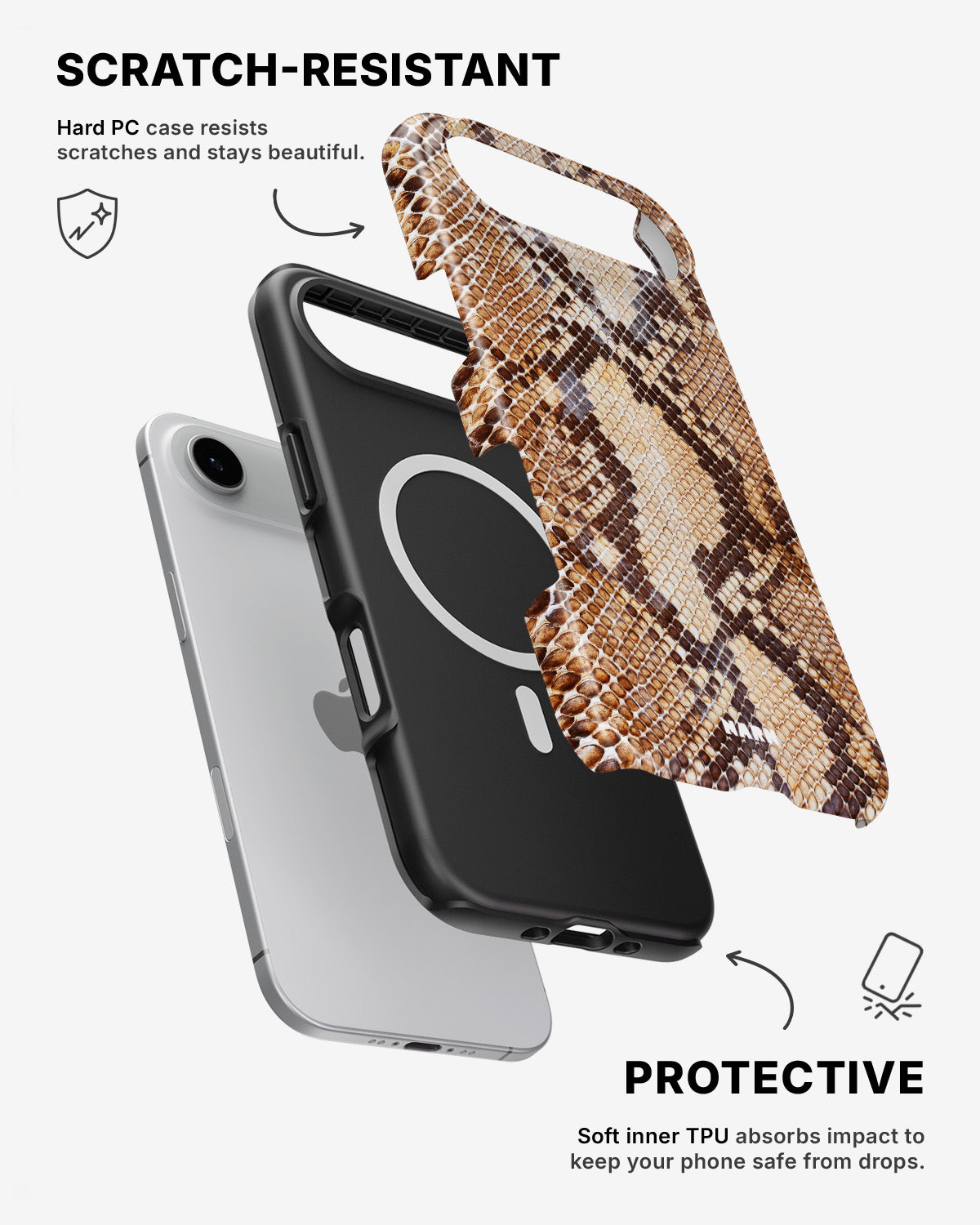 iPhone Air Tough Case – Brown Snakeskin - View 2