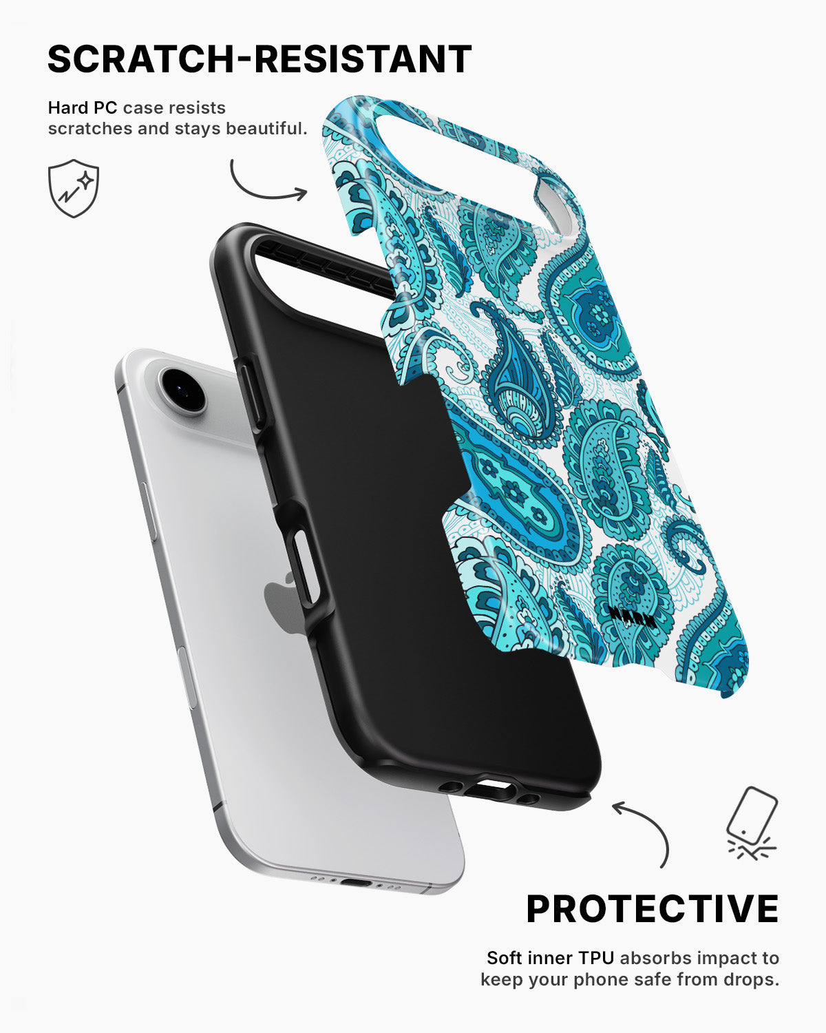 iPhone Air Tough Case – Turquoise Paisley - View 2