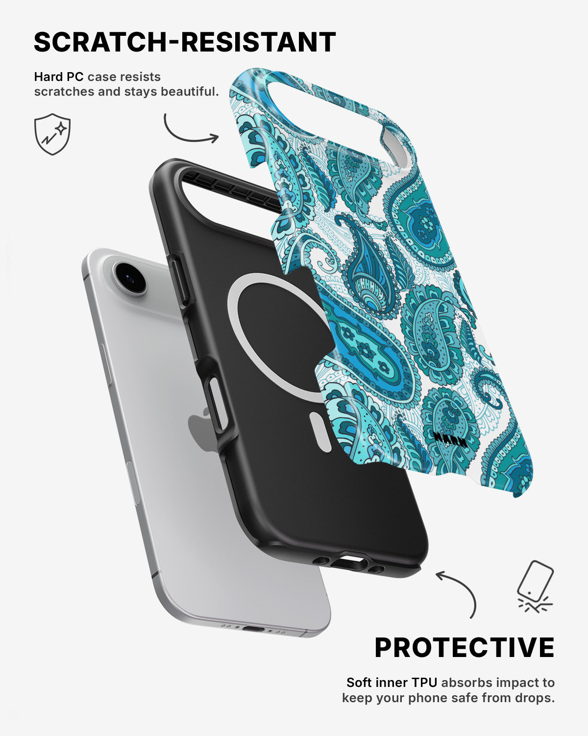 iPhone Air Tough Case – Turquoise Paisley - View 2