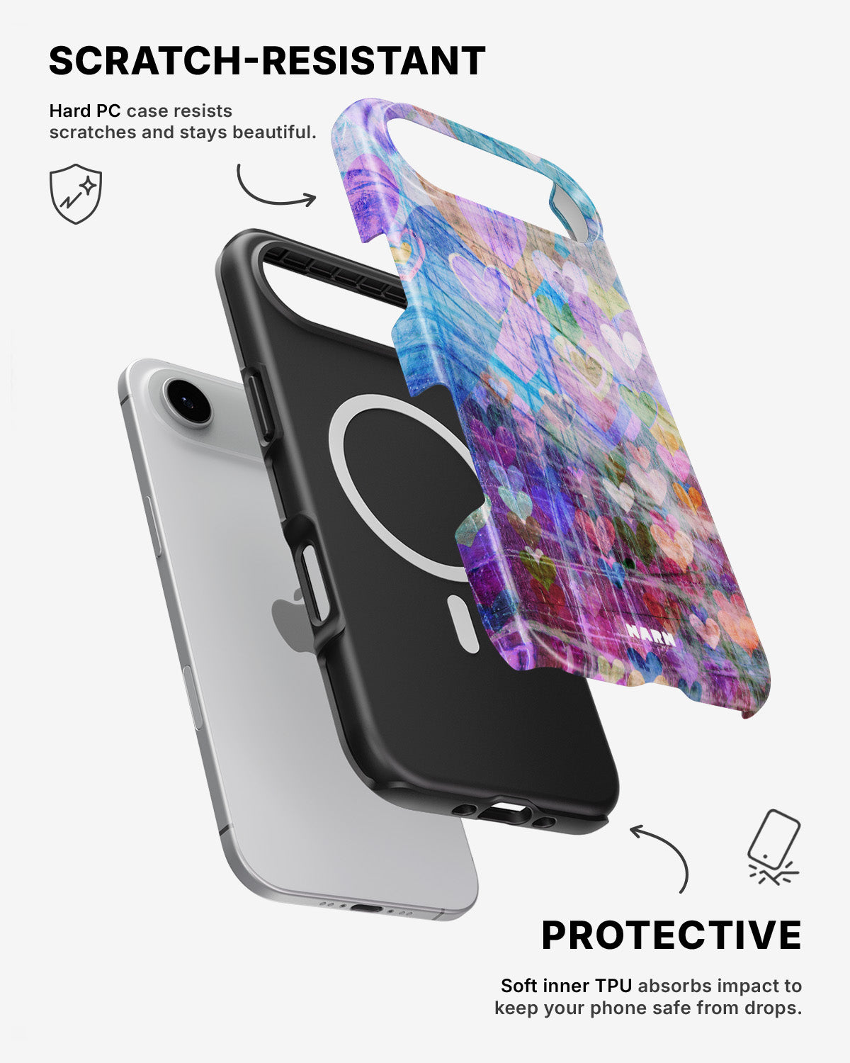 iPhone Air Tough Case – Purple Hearts - View 2
