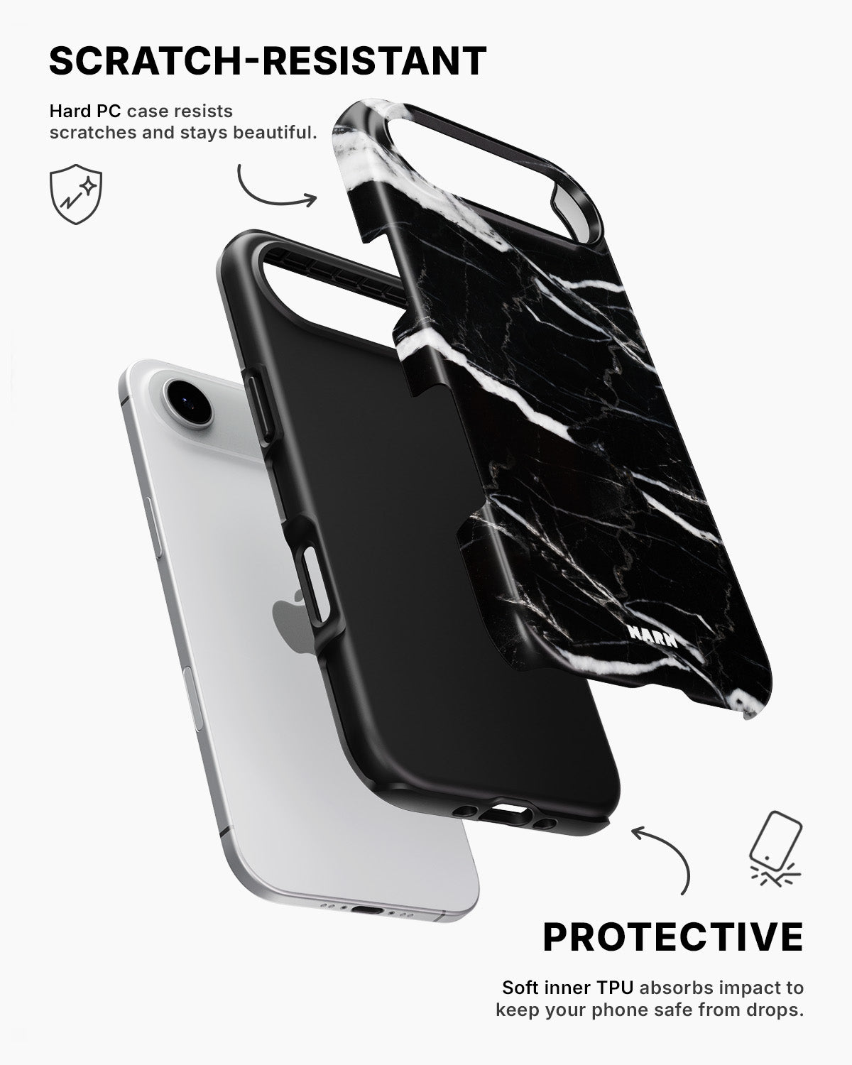 iPhone Air Tough Case – Black Marble - View 2