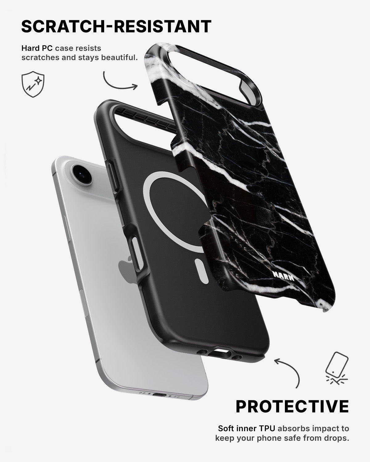 iPhone Air Tough Case – Black Marble - View 2