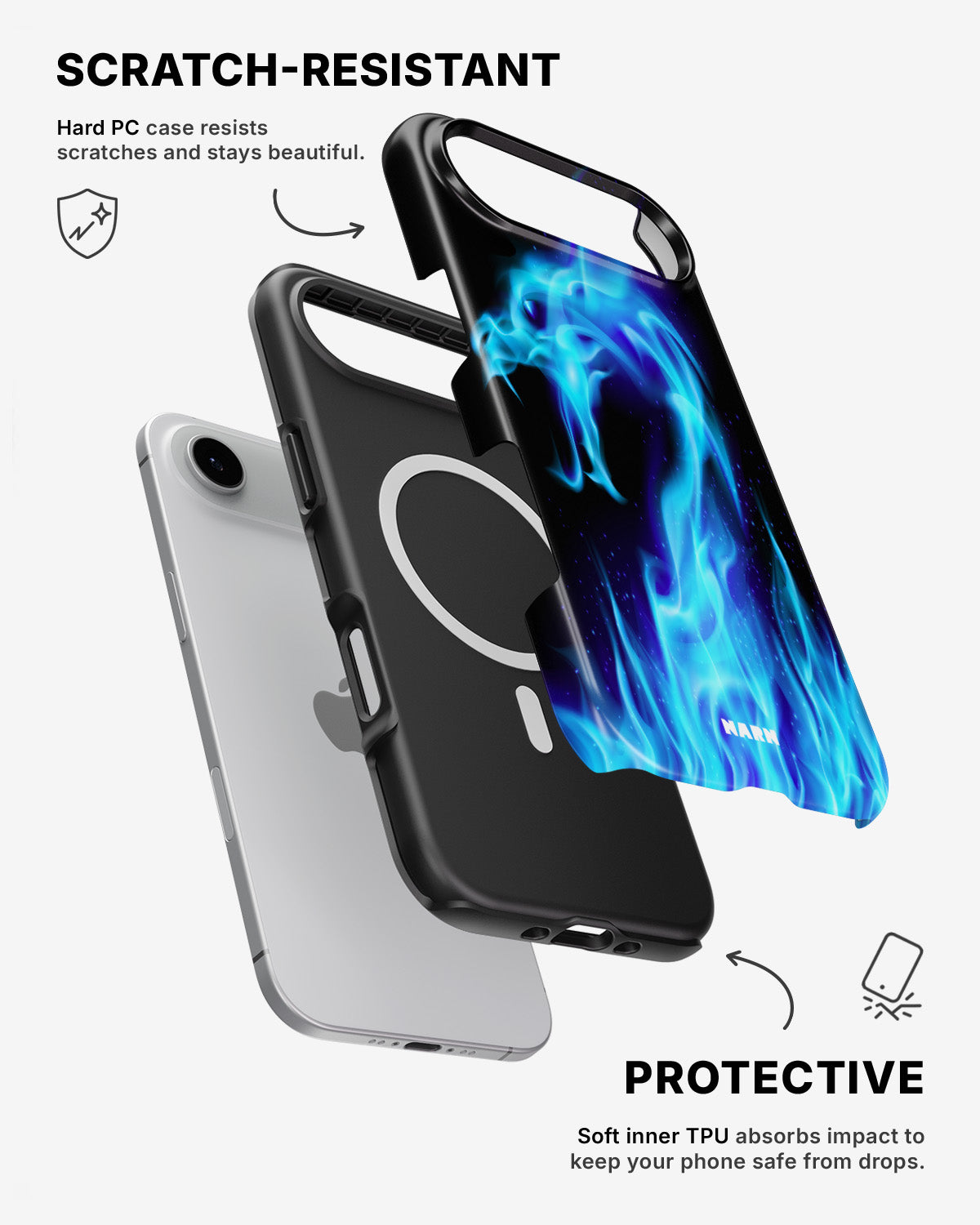 iPhone Air Tough Case – Blue Flames Dragon - View 2