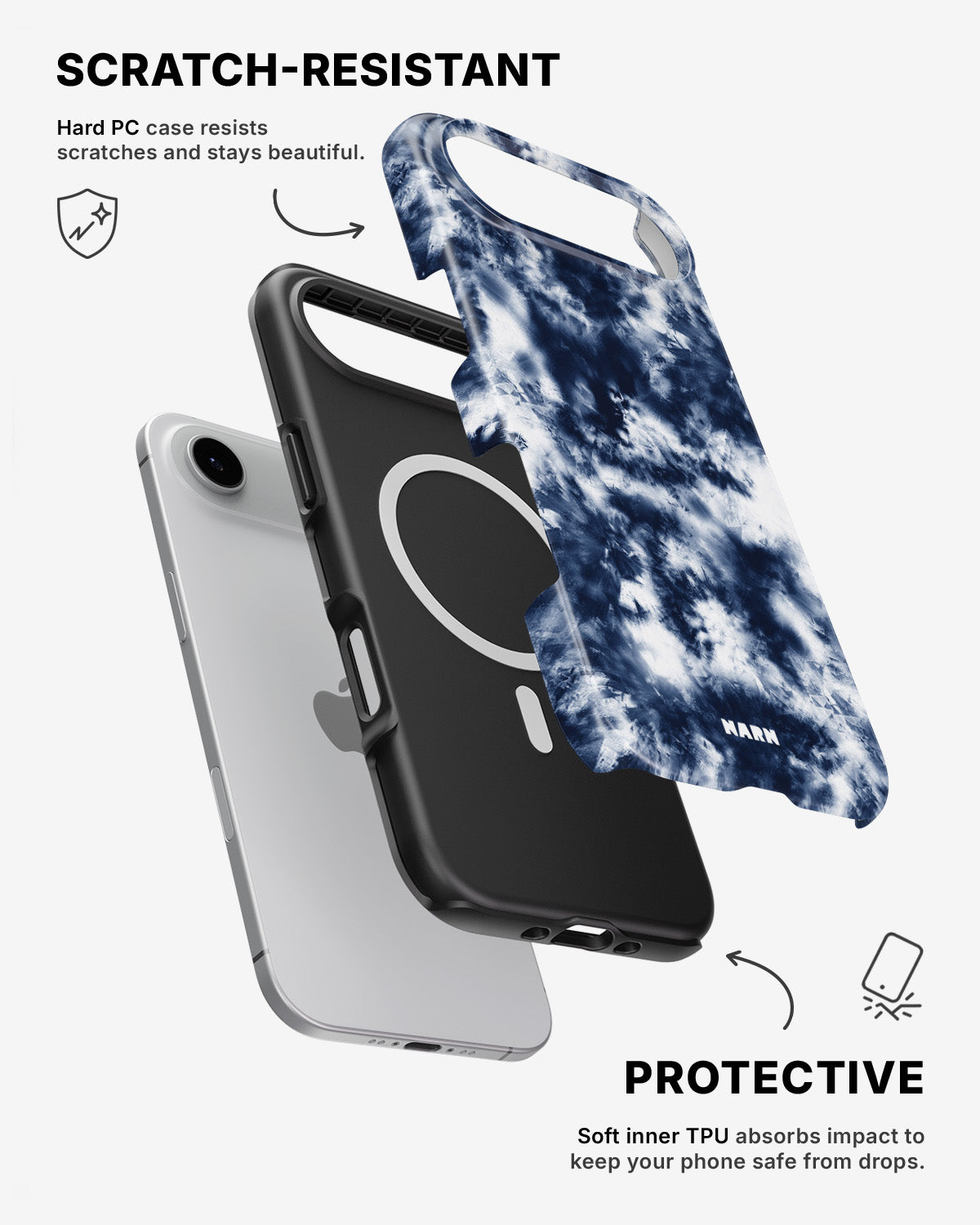 iPhone Air Tough Case – Tie Dye Blue - View 2