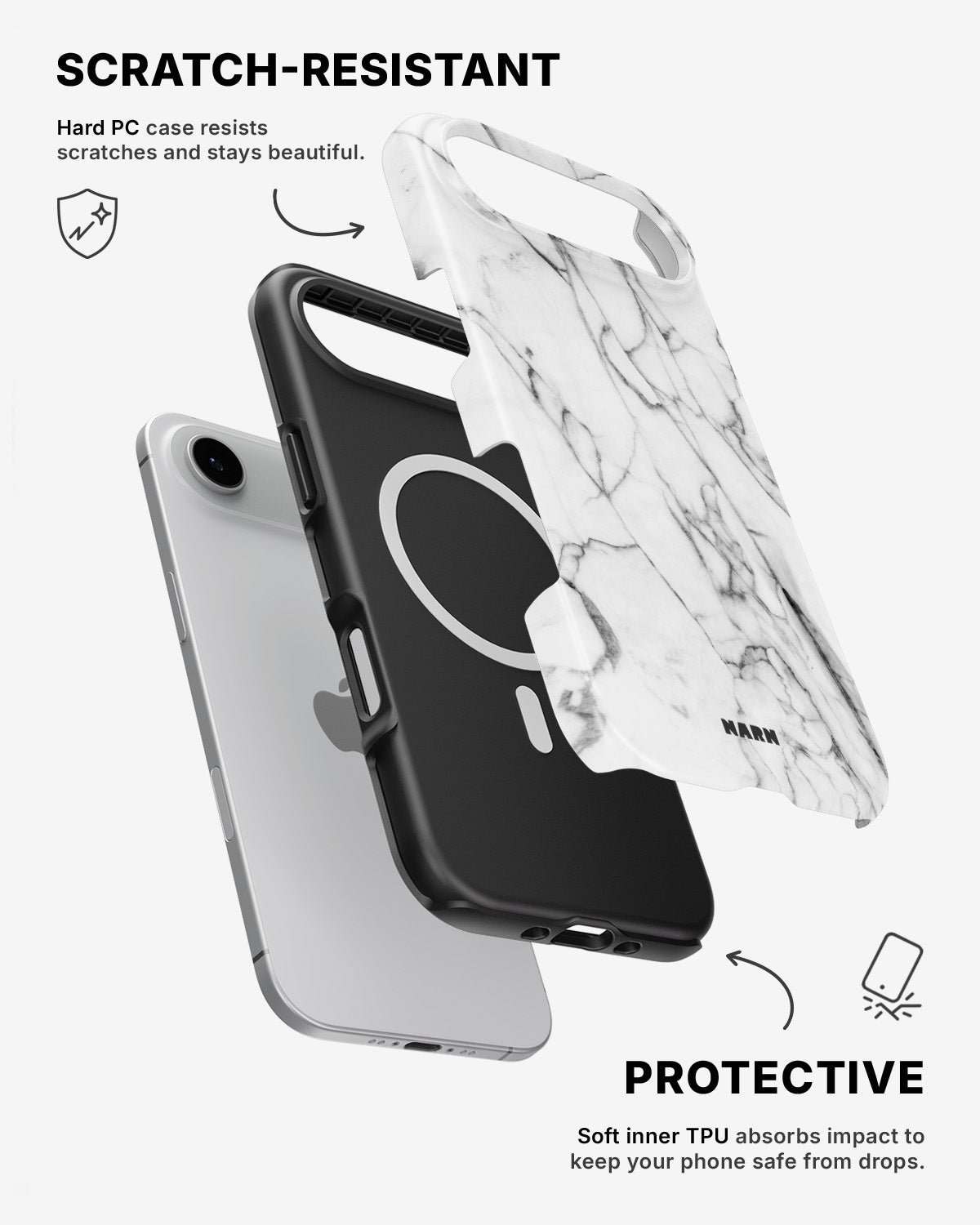 iPhone Air Tough Case – Milky Marble - View 2