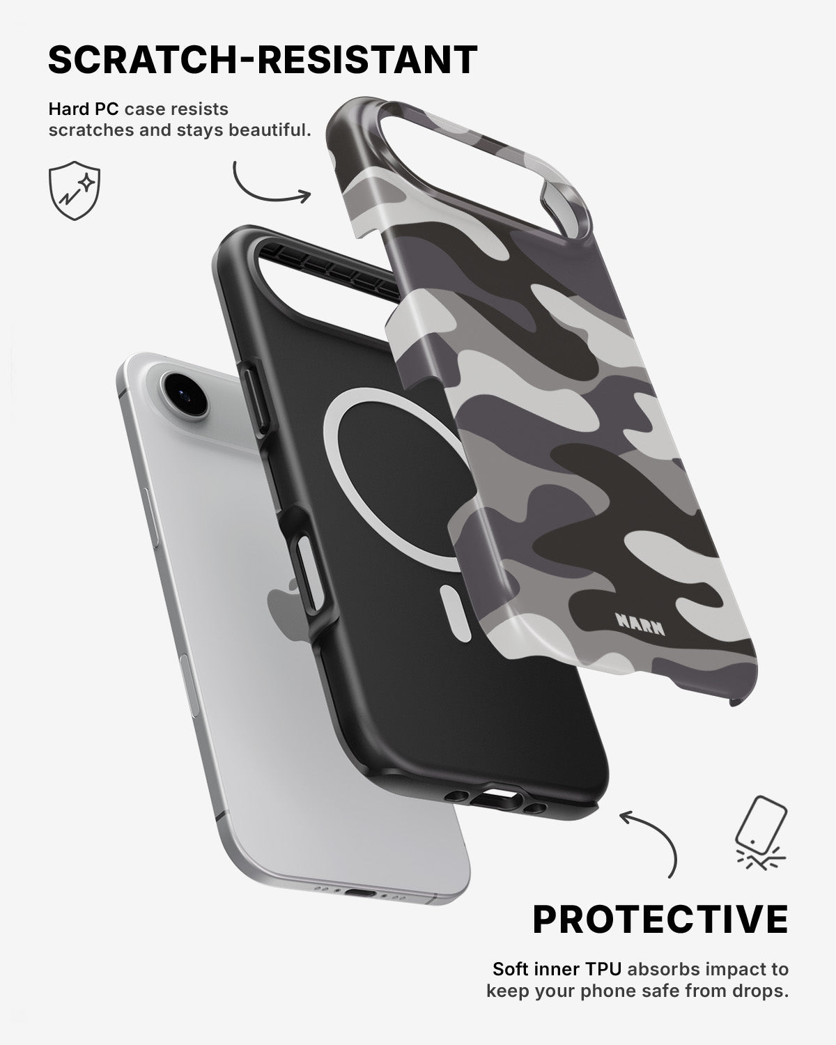 iPhone Air Tough Case – Grey Camo - View 2
