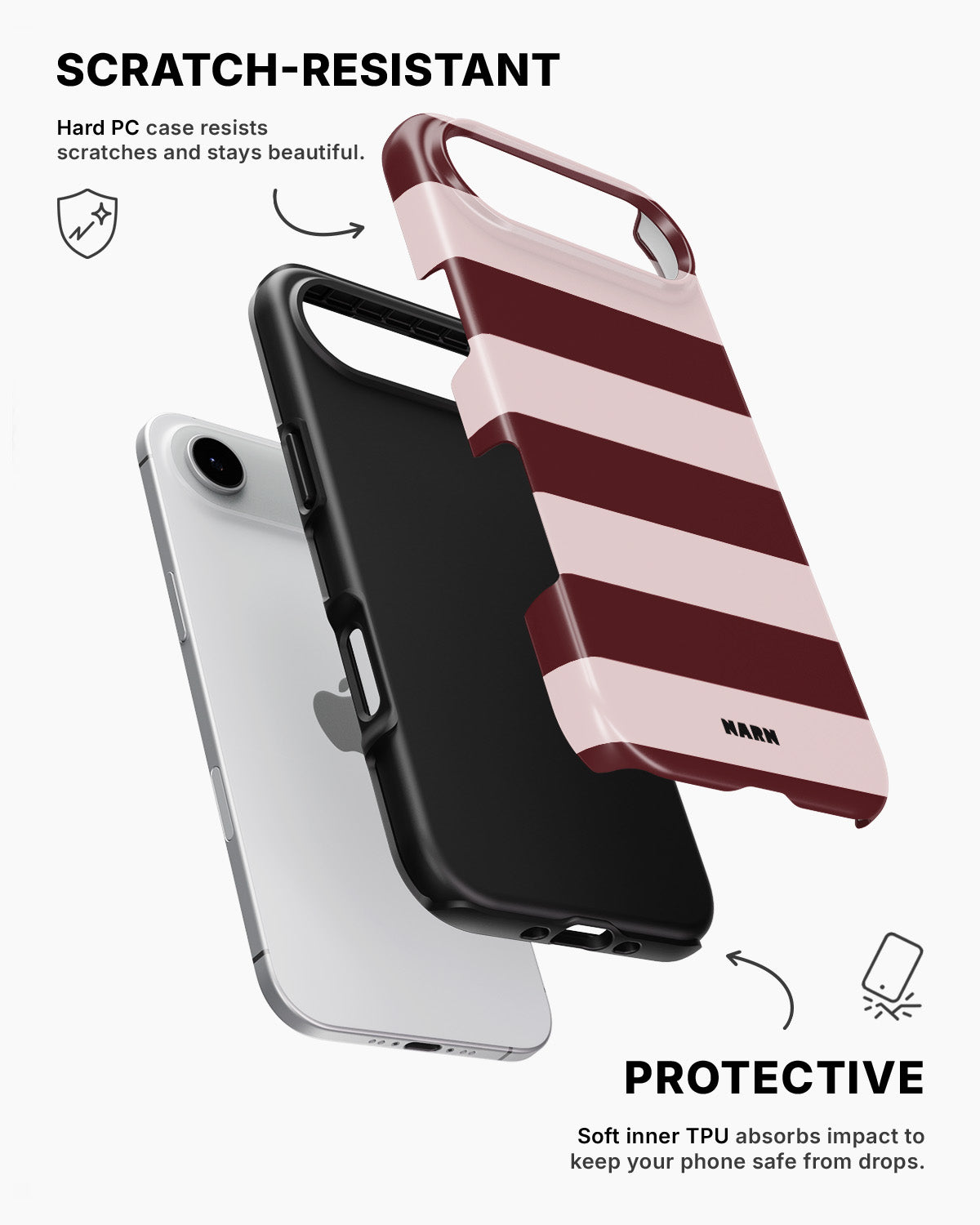 iPhone Air Tough Case – Cranberry Stripe - View 2