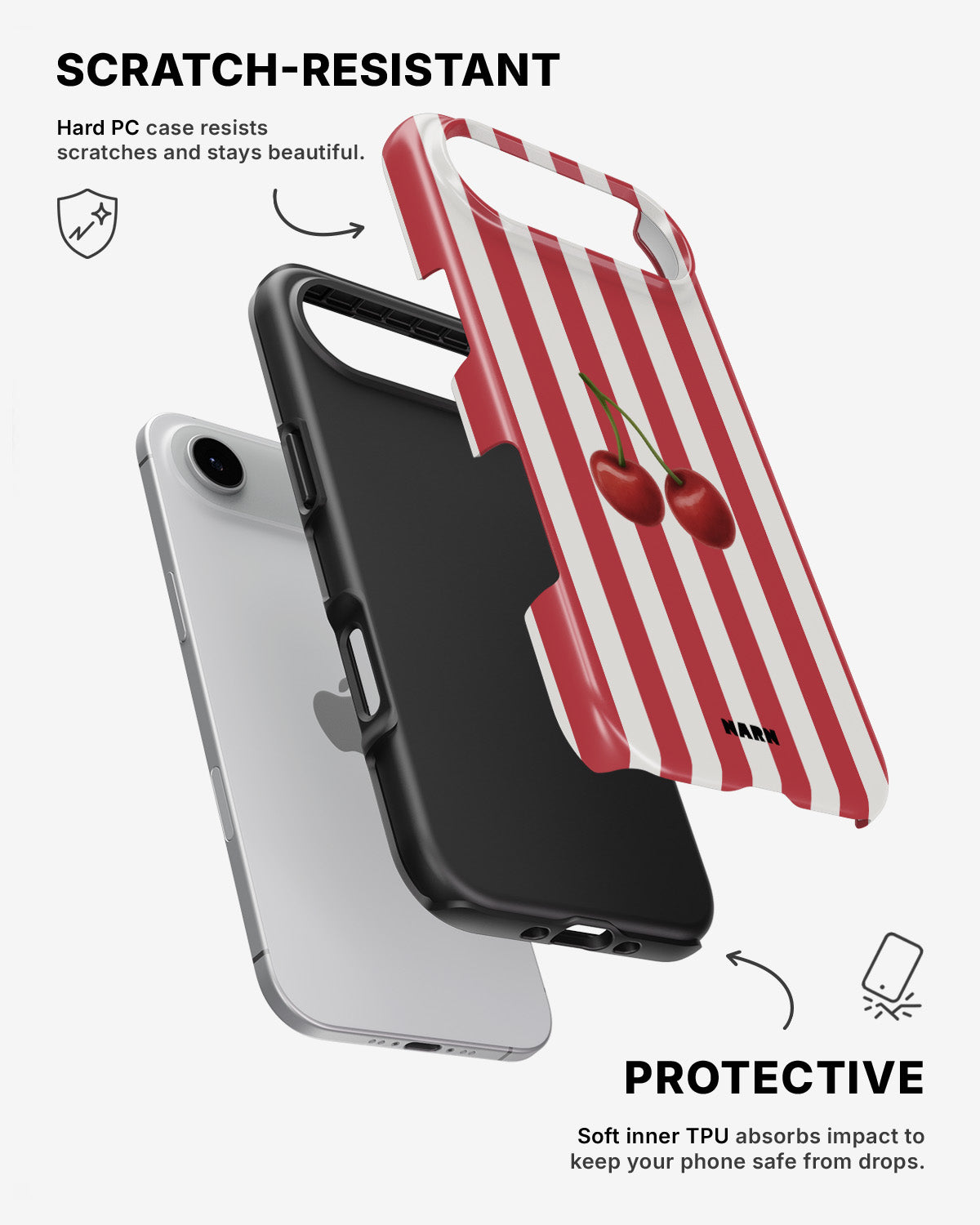 iPhone Air Tough Case – Cherry Stripes - View 2