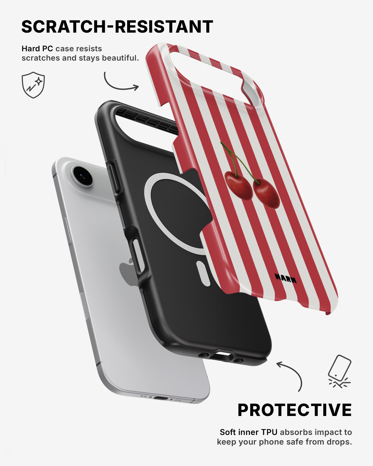 iPhone Air Tough Case – Cherry Stripes - View 2