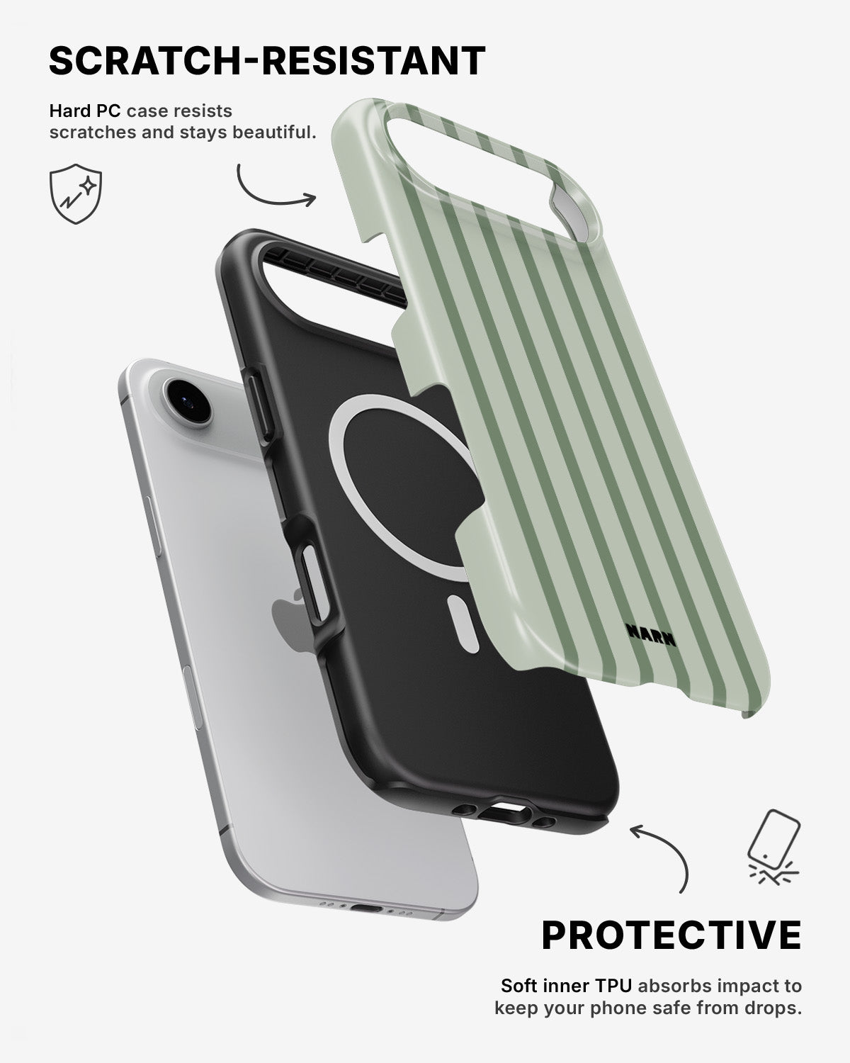 iPhone Air Tough Case – Sage Stripes - View 2