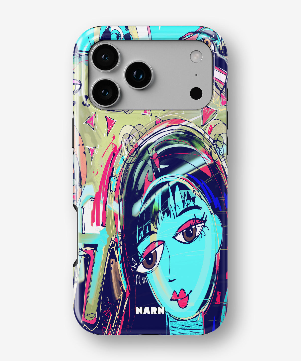 iPhone 17 Pro Tough Case – Abstract Cat - View 1