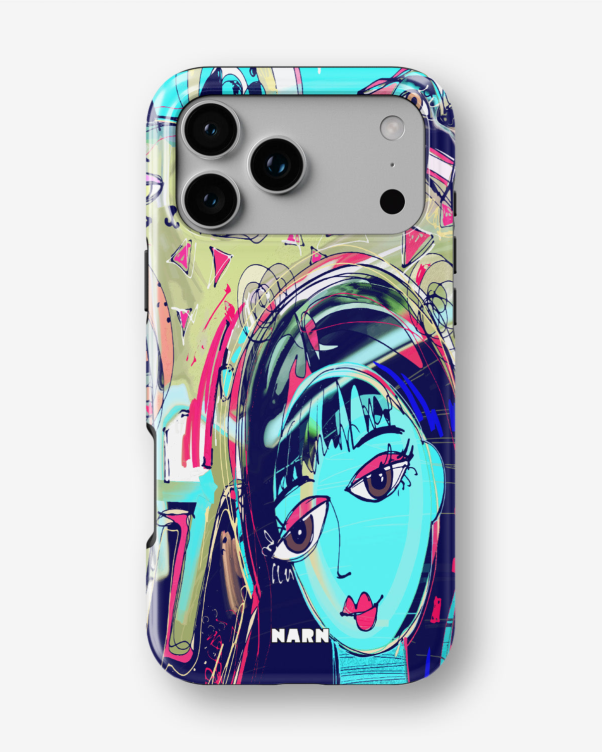 iPhone 17 Pro Tough Case – Abstract Cat - View 1