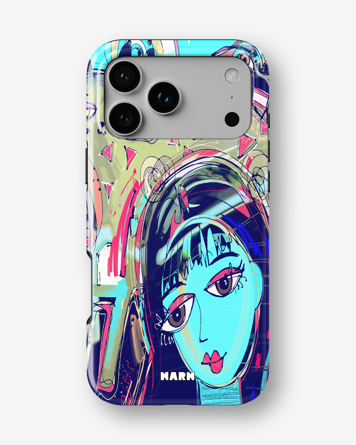 iPhone 17 Pro Tough Case – Abstract Cat - View 1