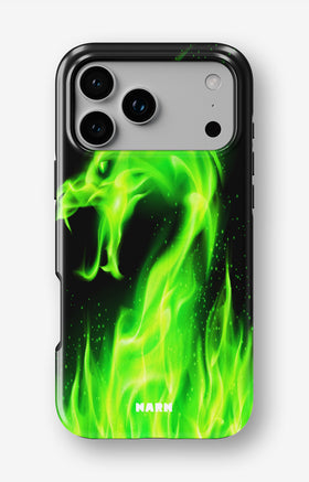 iPhone 17 Pro Tough Case – Green Flames Dragon - View 1