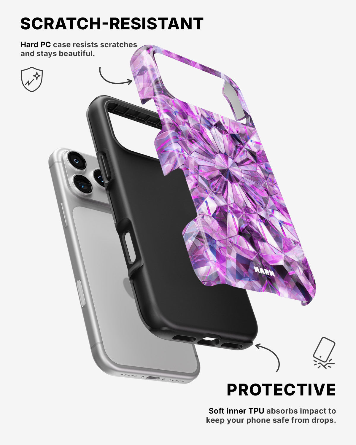 iPhone 17 Pro Tough Case – Lavender Crystals - View 2