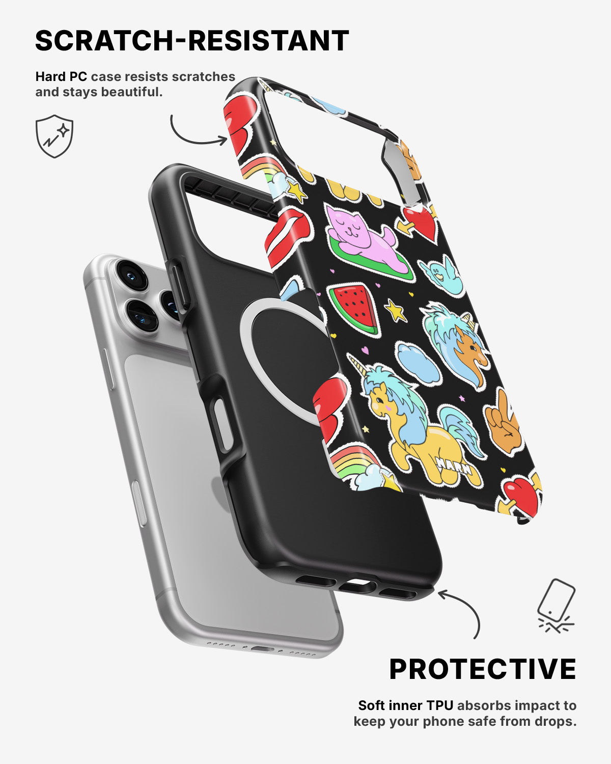 iPhone 17 Pro Tough Case – Cute Stickers - View 2