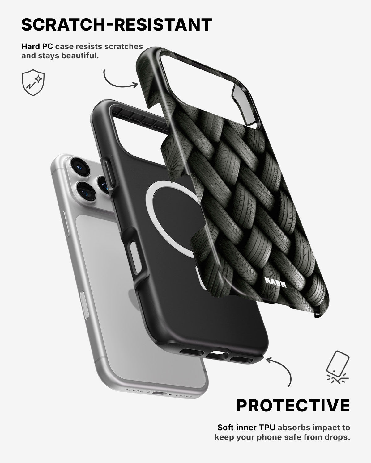 iPhone 17 Pro Tough Case – Tires Wall - View 2