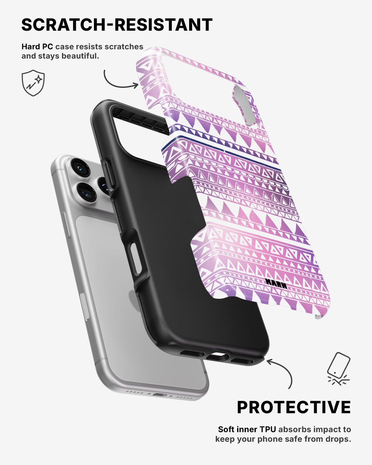 iPhone 17 Pro Tough Case – Purple Aztec - View 2