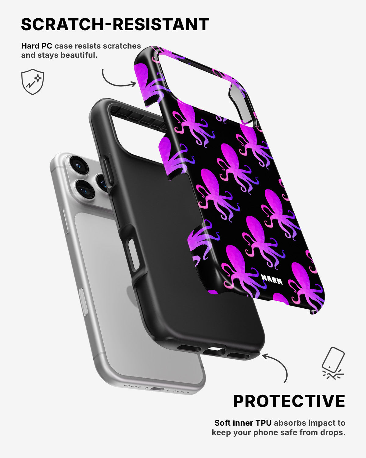 iPhone 17 Pro Tough Case – Octopus Pattern - View 2