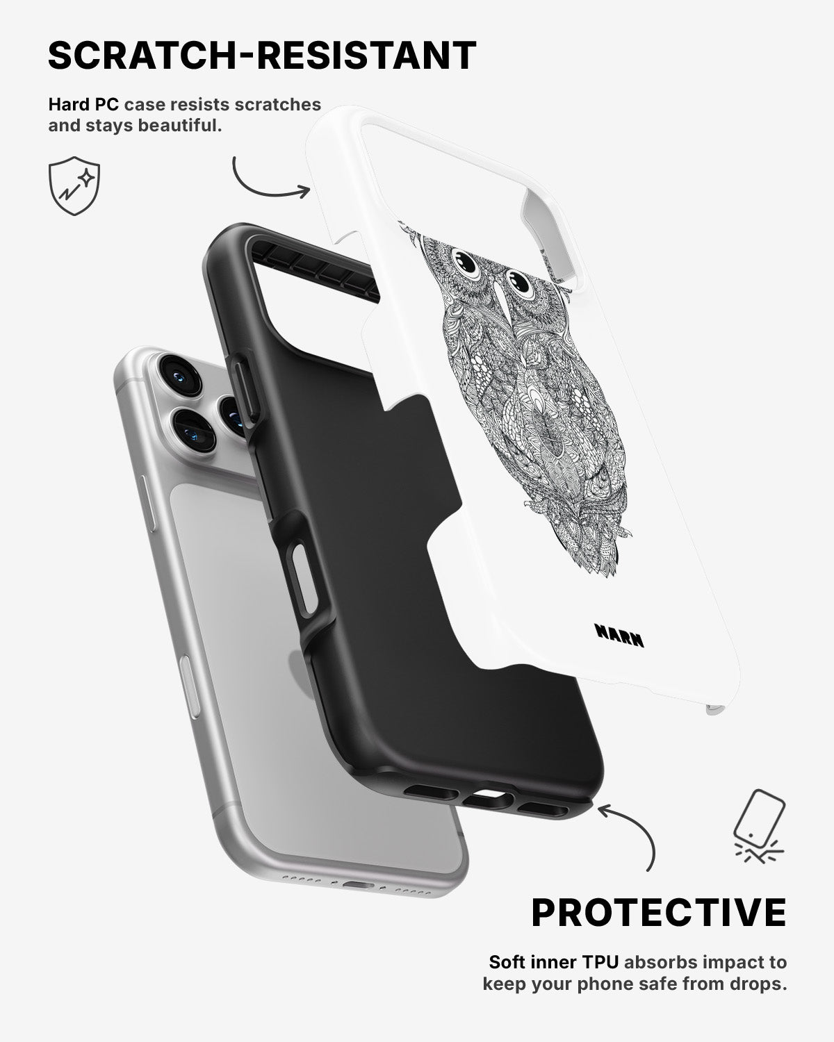 iPhone 17 Pro Tough Case – Owl - View 2