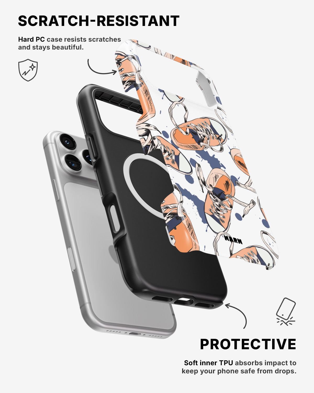 iPhone 17 Pro Tough Case – Apricot Sneakers - View 2