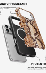iPhone 17 Pro Tough Case – Brown Snakeskin - View 2