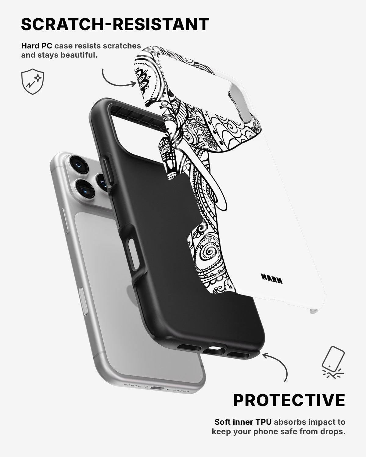 iPhone 17 Pro Tough Case – Mandala Elephant - View 2